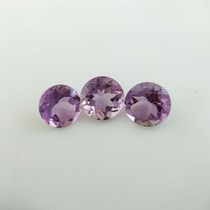 Rose De France / Corte redondo facetado / Amatista rosa / Amatista de Brasil / Piedra natal de febrero / Piedras preciosas sueltas / 6MM - 12MM / Calidad fina /