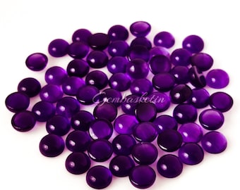 Natural Amethyst Cabochon Round / African Amethyst / 3MM - 12MM / Smooth Polished / Loose Gemstone