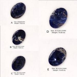 Sodalith Ovale Cabochons / 30x22X3 MM Größe / Dunkelblaue Farbe / Einzelstücke erhältlich als Lose Edelstein für Anhänger, Ohrringe, Ring