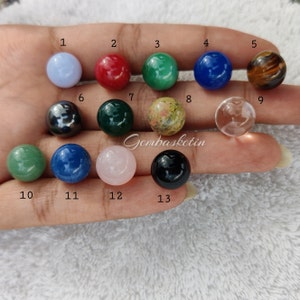 12mm Mini Gemstone Balls, Gemstone Crystal Sphere, Mixed Gemstone Ball, Smooth Crystal Marble, Meditation Stone Ball, Round Ball