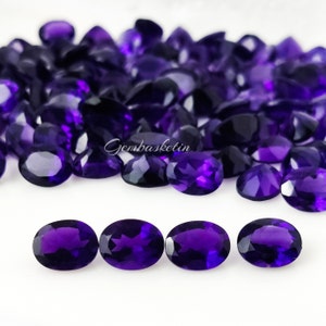 AAA African Amethyst Oval Faceted Cut /  5X3 MM - 10X14 MM Size / Dark Purple Color / Loose Gemstone for making beautiful jewelry