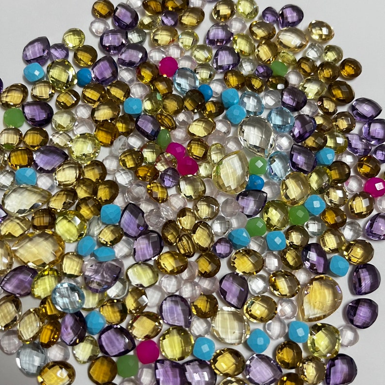 Buy Loose Natural Mixed Semiprecious Briollete Gemstones Lot With