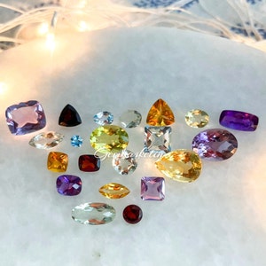 Lot de pierres semi-précieuses mélangées naturelles en vrac avec plusieurs formes, tailles et couleurs. Parfait pour la fabrication de bijoux DIY image 9