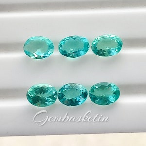 AAA Quality Natural Blue Apatite Oval Faceted Cut /  5X3 MM - 6X8 MM Size / Paraiba Color / Loose Gemstone for making beautiful jewelry