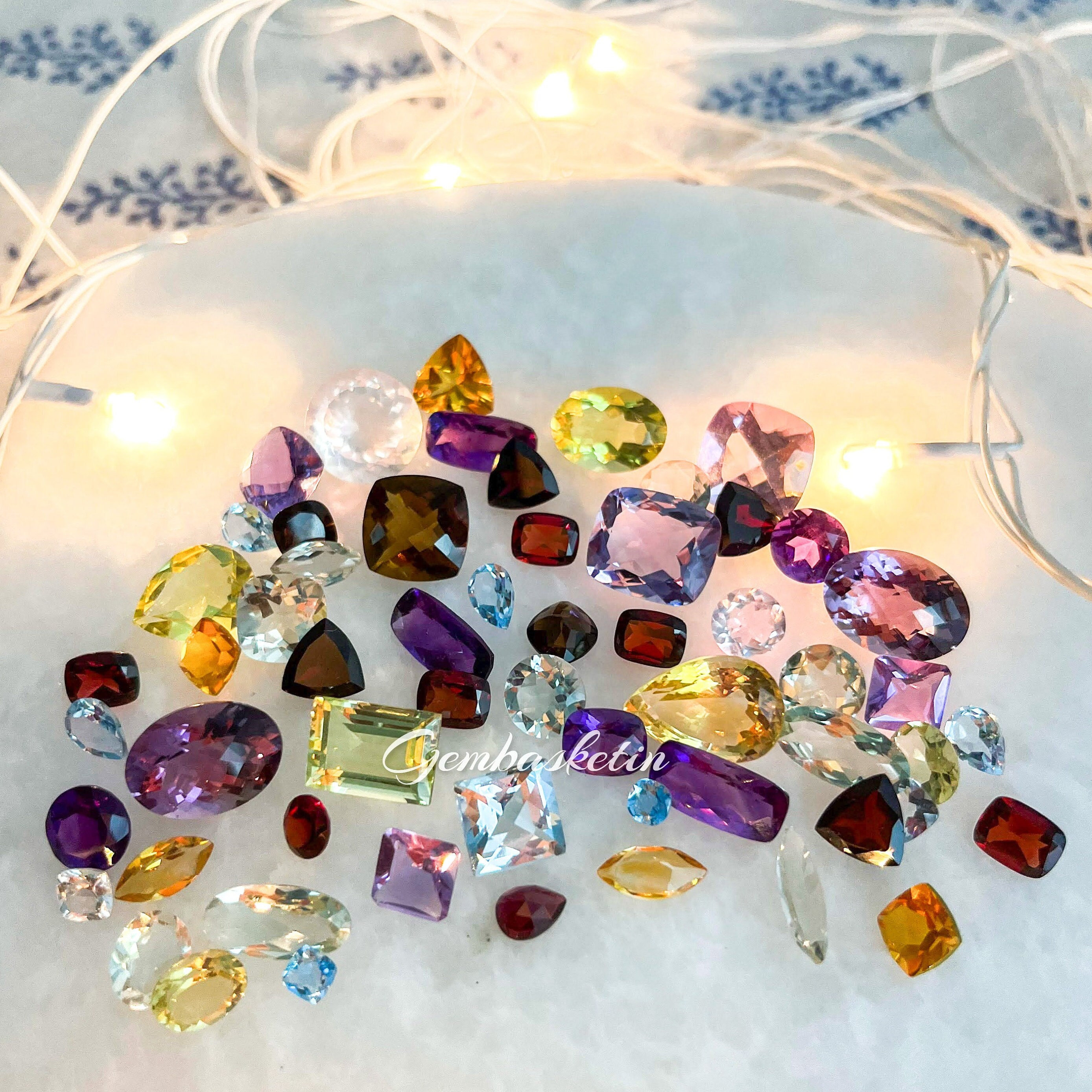 Loose Natural Mixed Semi-precious Gemstones Lot With