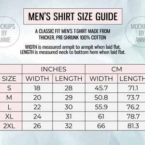 Gildan 2000 Men&#39;s Classic T-Shirt S - 2XL Size Chart | Printful Tee Guide Mockup JPEG Download