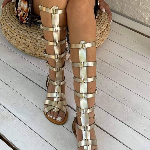 Gladiator sandals / Ancient Greek sandals / Sandals with laces / Spartan sandals / shops Handmade sandals / Sandals with straps / Gold gladiators