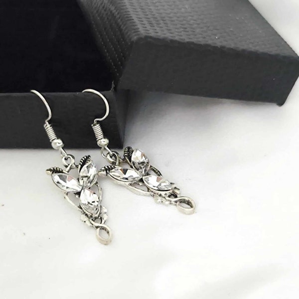 Arwen Evenstar The Elves Princess Crystal Earrings Crystal Ear Dangle Women Gift, LOTR Lord of The Rings Earring,Lord of Rings Earrings