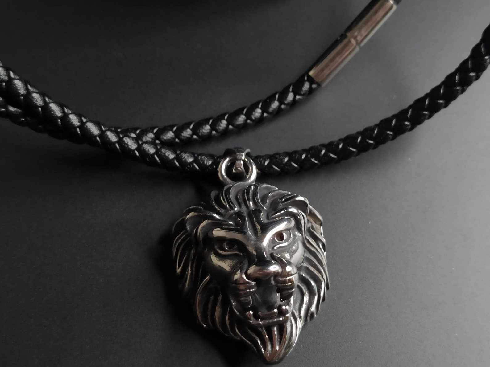 Men's Lion Necklace Stainless Steel Pendant Lion Etsy UK