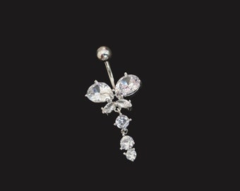 Silver Plated Surgical Steel Belly Ring Floating Belly Ring Small Elegant Gold Belly Rings Hypoallergenic Belly Ring