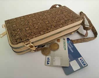 Double cork wallet, unique design, gift for her