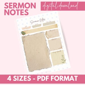 Sermon Notes Printable | Bible Study Journal PDF | Christian Planner | Faith Notebook | Digital Church Notes | INSTANT DOWNLOAD