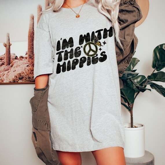 Retro Hippie Shirt With the Hippies Tshirt Vintage Tshirt Etsy