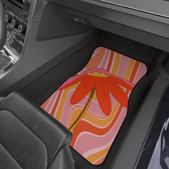 Boho Flower Car Floor Mat