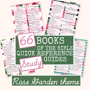 66-Book Bible Study Guide Printable | Hyperlinked Study Sheets for Each Bible Book | Bible Summary Cards | Instant Download | NKJV and ASV
