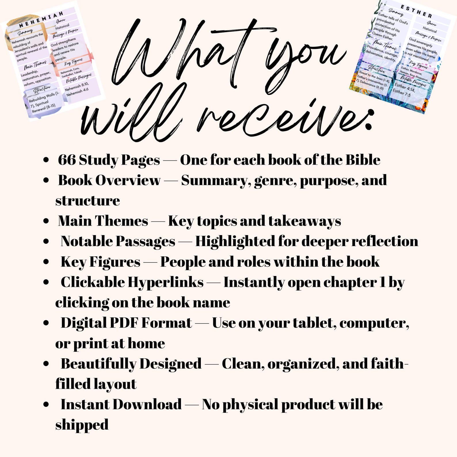 66-book Bible Study Guide Printable | Hyperlinked Study Sheets for Each ...