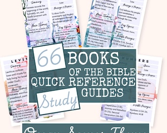 66-Book Bible Study Guide Printable | Hyperlinked Study Sheets for Each Bible Book | Bible Summary Cards | Instant Download | NKJV and ASV
