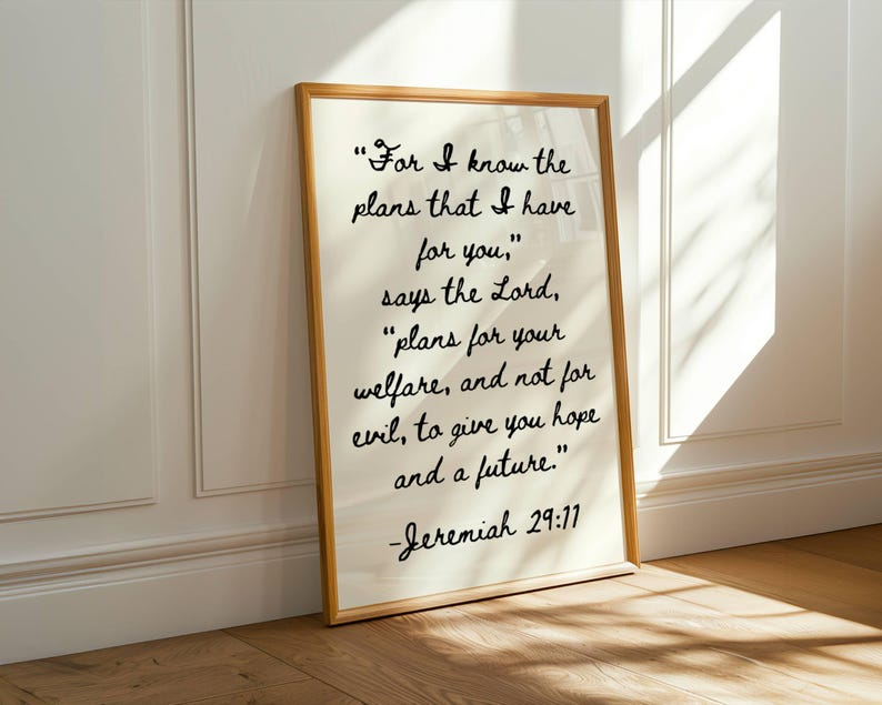 Jeremiah 29:11 Bible Verse Printable Wall Art | Christian Scripture ...