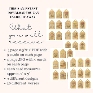 36 Printable Scripture Tags, Christian Ephemera for Junk Journals ...