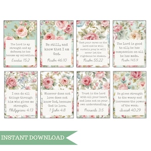 40 tarjetas de versículos bíblicos para memorizar para mamá/Tarjeta de oración/Tablero de visión cristiana/Versículos imprimibles/Tarjetas de las Escrituras para madres/Tarjeta para imprimir y recortar