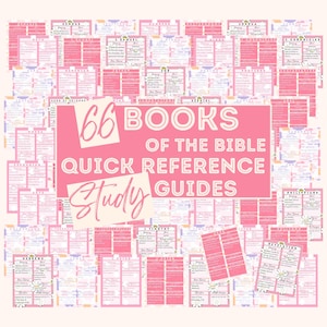 66-Book Bible Study Guide Printable | Hyperlinked Study Sheets for Each Bible Book | Bible Summary Cards | Instant Download | NKJV and ASV