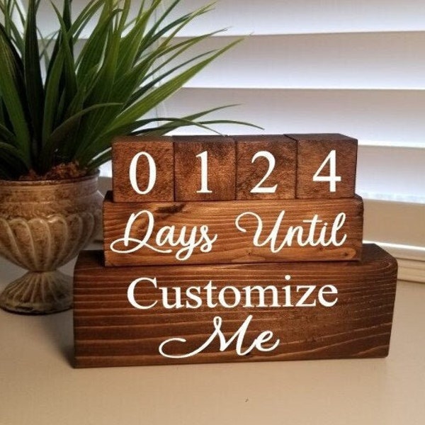 Custom Countdown Blocks - Personalized Countdown Blocks - Weeks/Days Until Countdown Blocks - Countdown Calendar