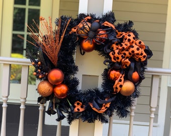 LARGE Halloween Wreath, 24 in, Front Door Wreath, Calla Lily Elegance, Unique Wreath, Unique Halloween Wreath