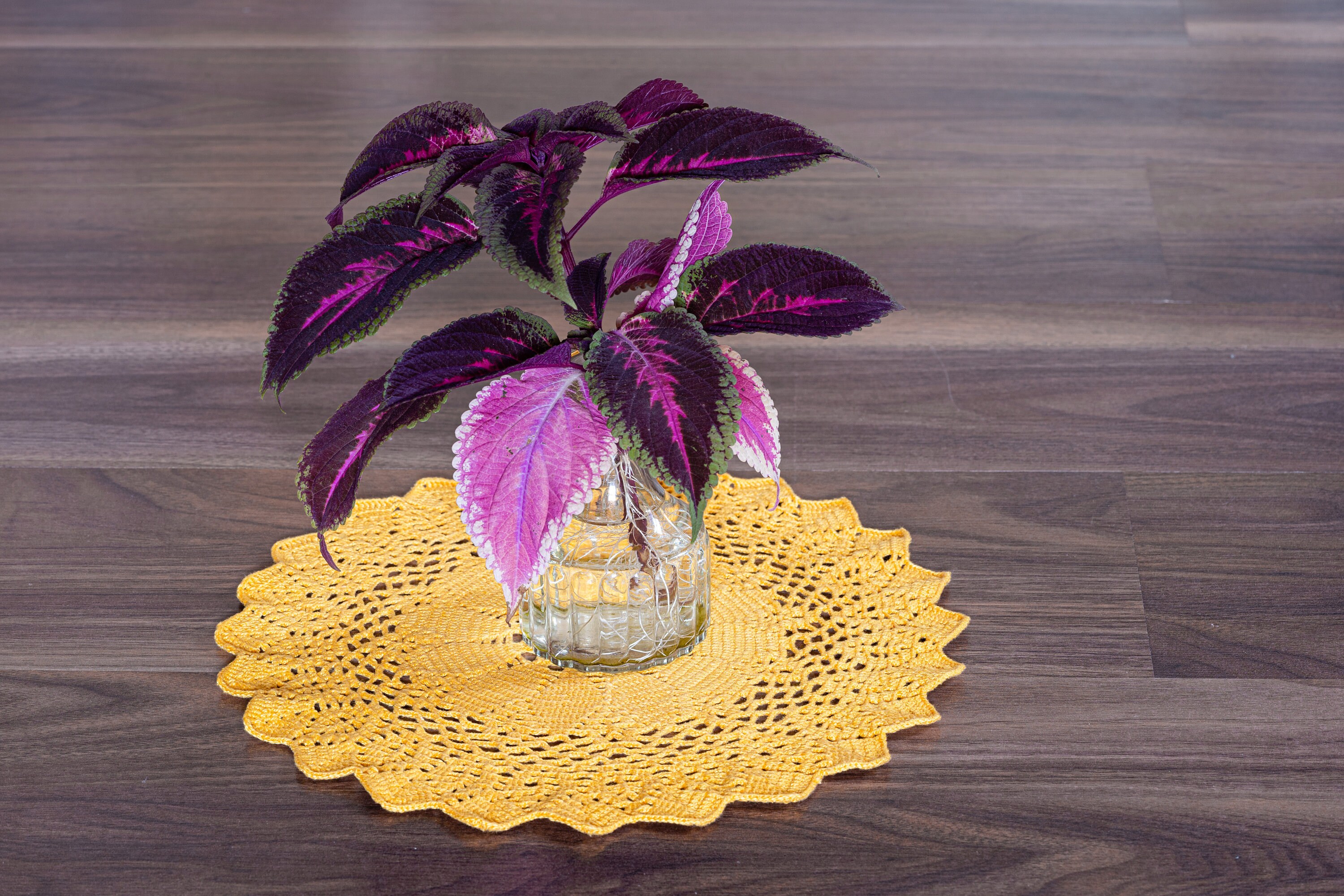 Napperon Floral Jaune Moutarde