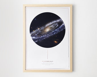 Gold foil Andromeda Galaxy poster - A3, unframed