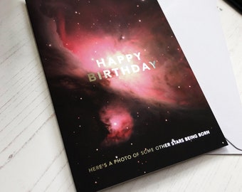 Happy Birthday Orion Nebula Card - A6