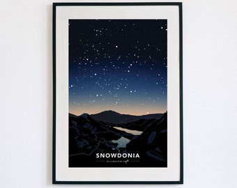 Snowdonia on a summer's night poster - unframed