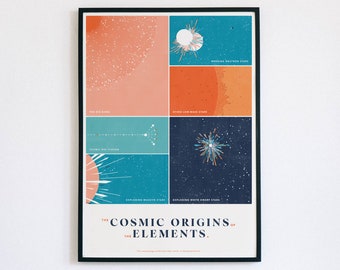 The cosmic origins of the elements poster - unframed