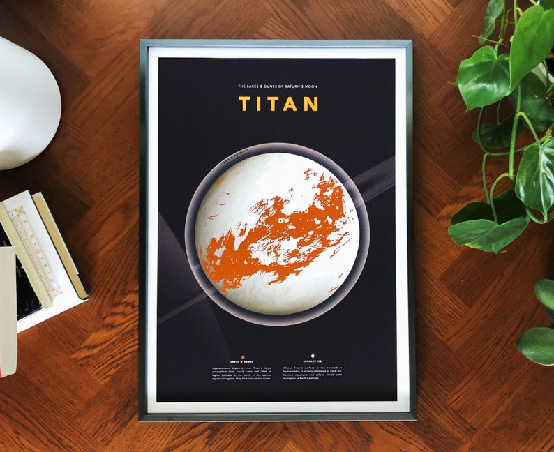 Copper Foil Titan Moon Poster A3 Unframed - Etsy