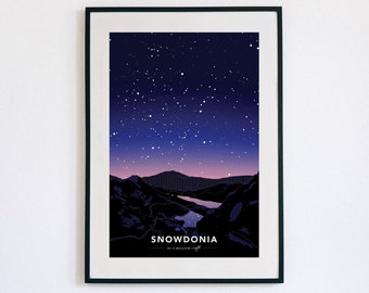 Snowdonia on a summer's night poster - unframed