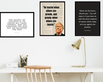 Office Wall Prints- Motivational Office Prints- Warren Buffett quote - Stoicism quotes - Downloadable Prints (DIGITAL)
