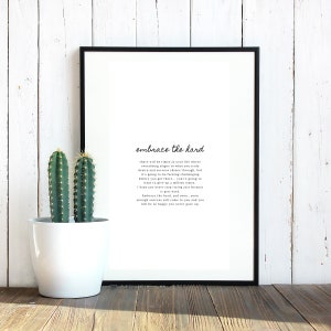 Embrace the Hard Quote by Tiffany Moule - Etsy