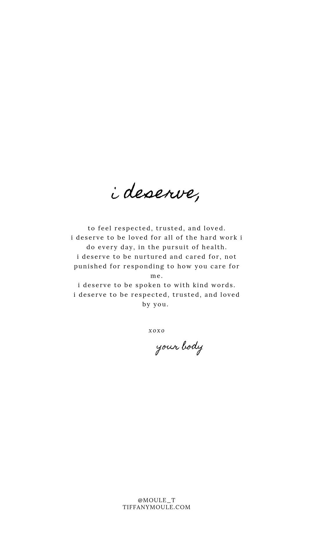 I Deserve.. Quote by Tiffany Moule - Etsy Sweden, image size:1080x1920