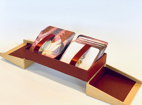 Insightful Reflections - Mindfullness Cards- Deep reading and reflection, set of 80 cards, two decks, beautiful box! Hand screen printed!