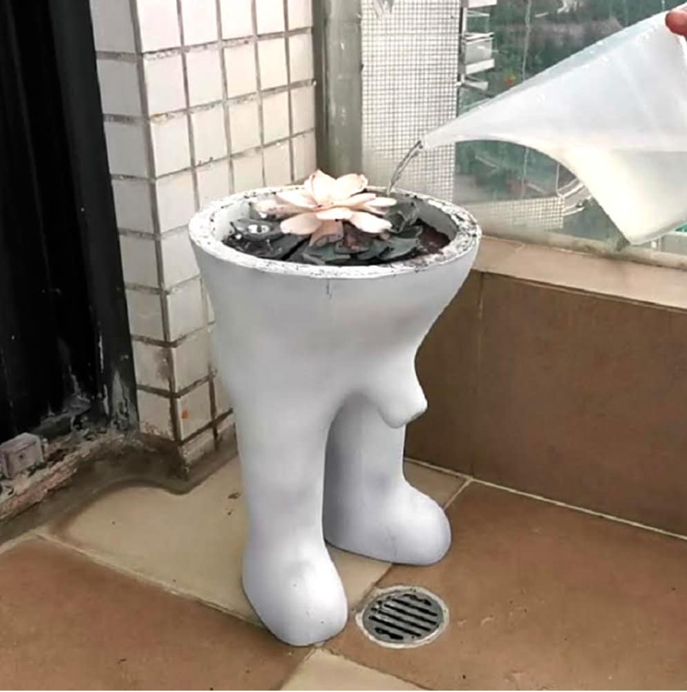 EHOTER Piss Pot Planter Nieuwigheid Plassen Planter Pot 2024 Nieuwe Plassen Grappige Vaas Planter Succulent Huis Tuin Decor Grappig Cadeau Idee voor Plantenliefhebber (Zwart Wit
