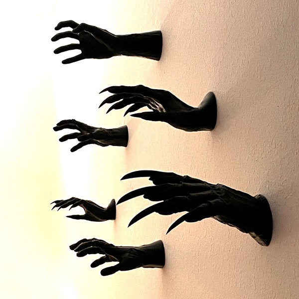 Creepy Reaching Hands Wall Decor | Spooky Scary Wall Decoration | Addam's Family | Mounting strips included!