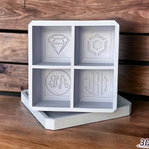 Custom 2in Monogram Ice Cube Mold for Whiskey Cocktails and Him | Personalized Father&#39;s Day Gift