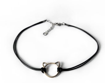 Süßer Katzen choker, Silbernes Katzenhalsband