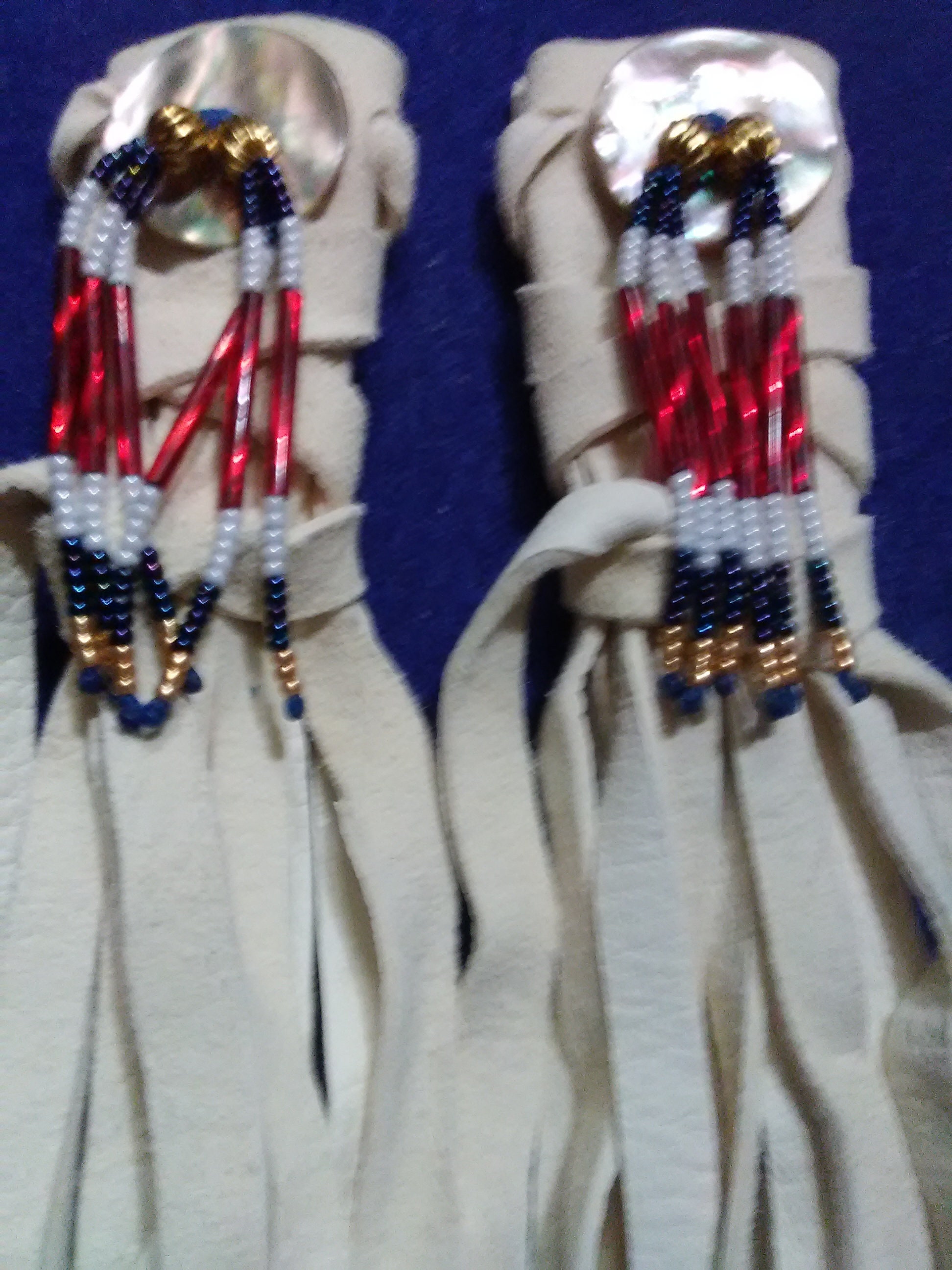 Native American Braid Wraps, Handmade by Me, Deerskin Suede  display picture 3