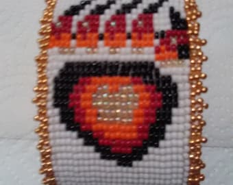 Beaded Bear Paw Totem Cuff Bracelet