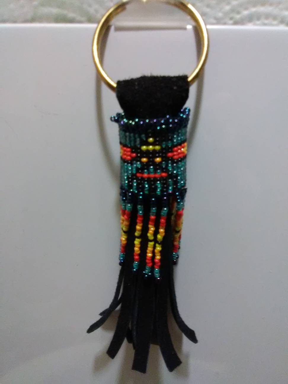 Keychain Beaded Thunderbird Cherokee Design Handmade Deerskin - Etsy