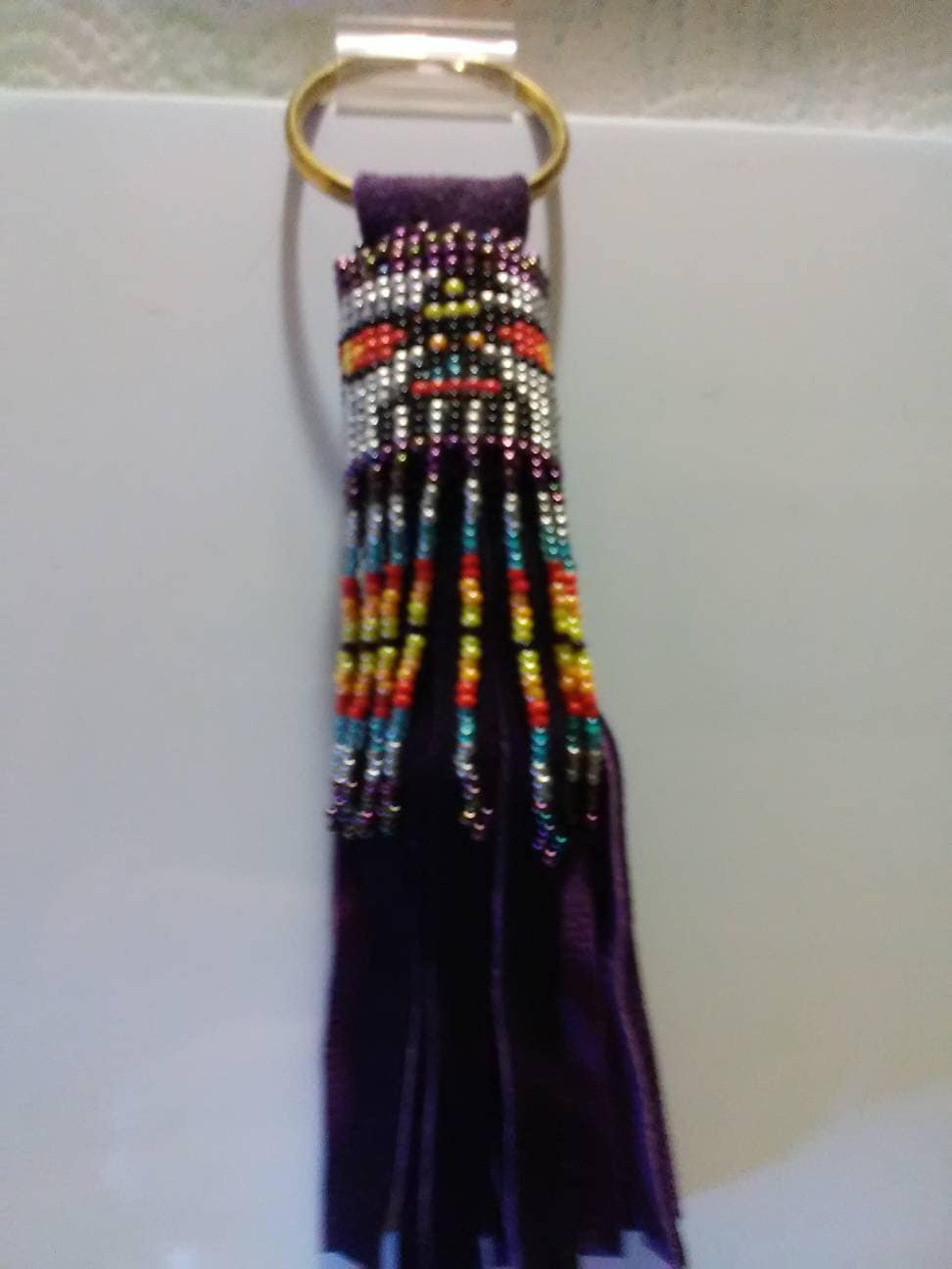 Keychain Beaded Thunderbird Cherokee Design Handmade Deerskin | Etsy