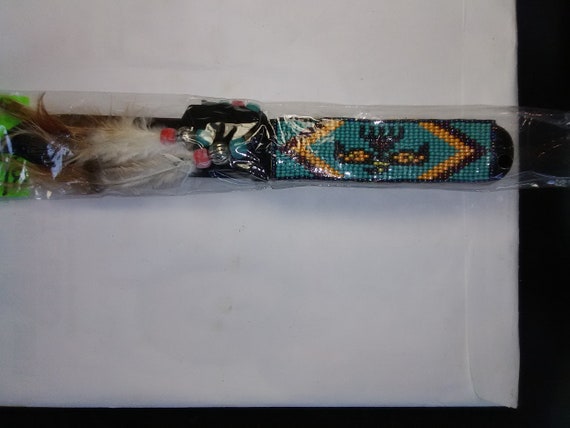 Knife Belt Type Buffalo Horn Handmade With Beaded Hilt a  display picture 1