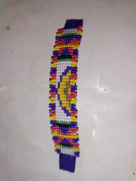 Barrette Beaded Cherokee Design Native American 4 1/2 Inch  display picture 2