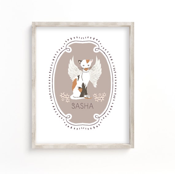 Personalized Custom Calico Cat Short Haired Memorial Digital Etsy