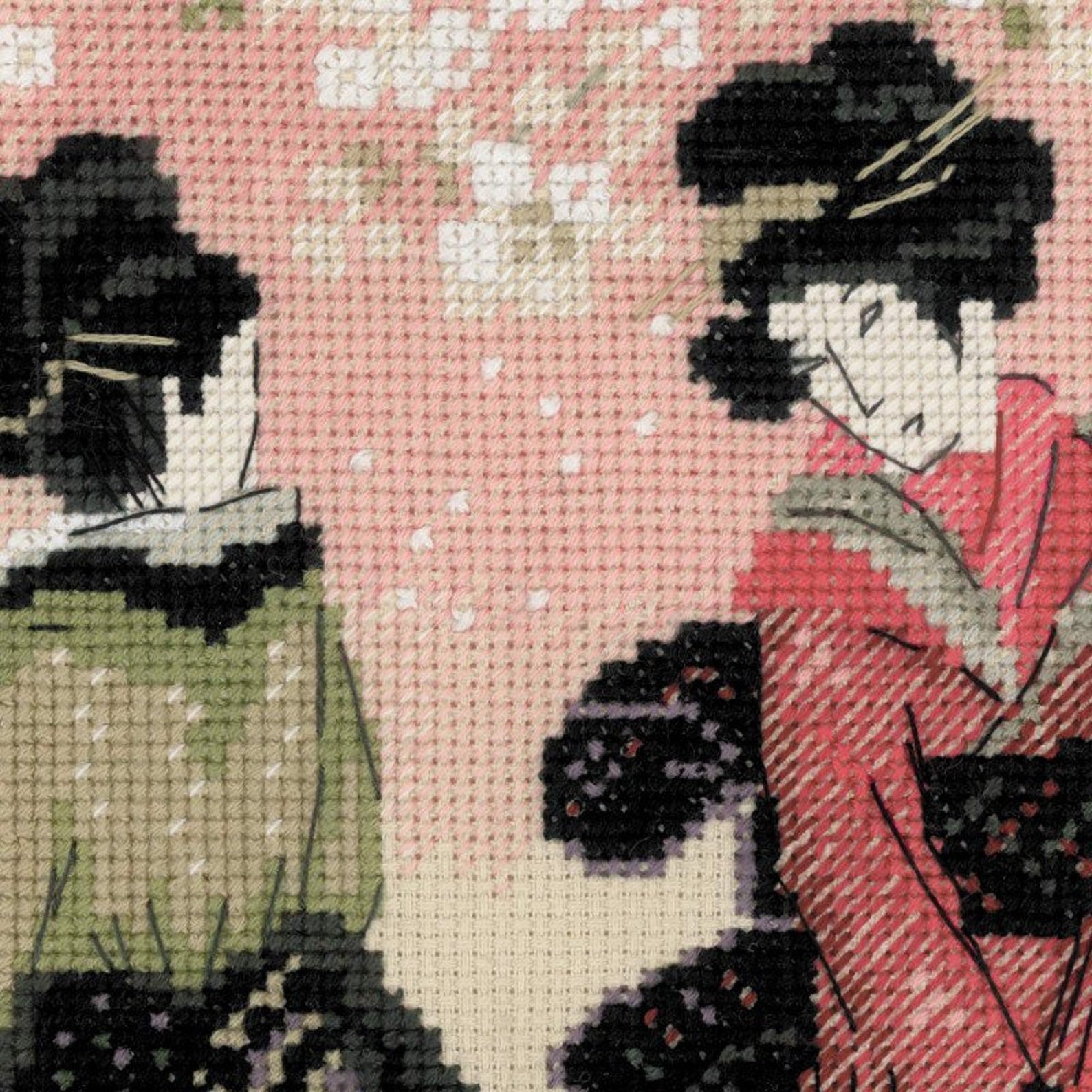 Geisha Cross Stitch Japan Art kit Oriental cross stitch Etsy
